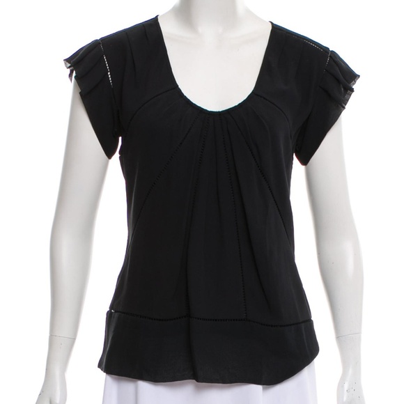 DVF Diane Von Furstenberg Black Eugenia Top Size 2 - Picture 1 of 8